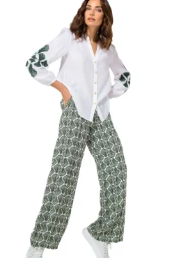 Femmes Caroline Biss Hauts*1625-69 / Blouse Droite Souple Avec Broderie