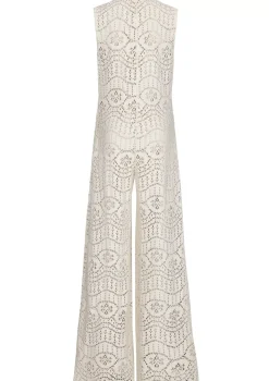 Femmes Caroline Biss Pantalon*1543-34 / Combinaison Fluide En Crochet, Jambe Large