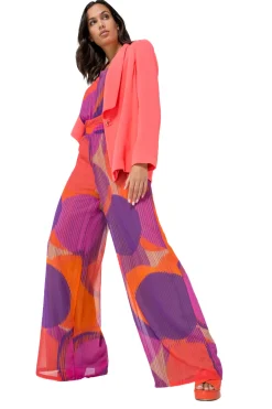 Femmes Caroline Biss Pantalon*1575-49 / Combinaison Habillee Fluide, Jambe Large, Effet Plisse