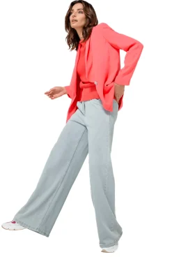 Femmes Caroline Biss Pantalon*1525-25 / Jean Fluide, Jambe Large, Taille Haute