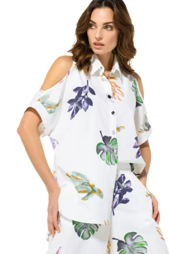 Femmes Caroline Biss Hauts*3682-69 / Nuisette Longue Effet Epaule