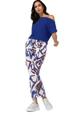 Femmes Caroline Biss Pantalon*1545-29 / Pantalon Baggy Extensible, Ourlet Enroulable, Taille Moyenne