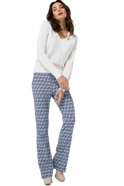 Femmes Caroline Biss Pantalon*1550-29 / Pantalon Confortable, Bootcut, Taille Normale, Imprime Pop-Art