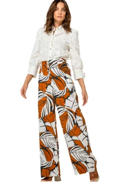 Femmes Caroline Biss Pantalon*1508-39 / Pantalon En Coton, Jambe Large, Taille Haute