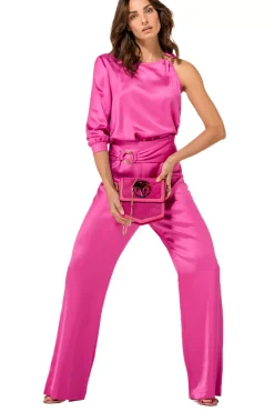 Femmes Caroline Biss Pantalon*1535-73 / Pantalon Festif Fluide, Jambe Droite, Taille Haute