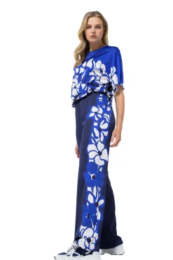 Femmes Caroline Biss Pantalon*1552-29 / Pantalon Fluide Brillant, Jambe Droite, Taille Normale