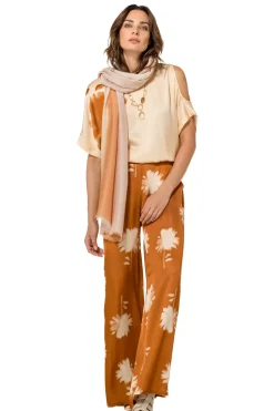 Femmes Caroline Biss Pantalon*1576-32 / Pantalon Fluide Brillant, Jambe Large, Taille Normale