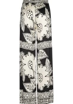 Femmes Caroline Biss Pantalon*1560-19 / Pantalon Fluide Brillant, Jambe Droite, Taille Normale