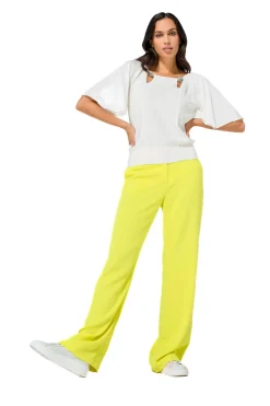Femmes Caroline Biss Pantalon*1521-80 / Pantalon Fluide City Look, Jambe Droite, Taille Normale
