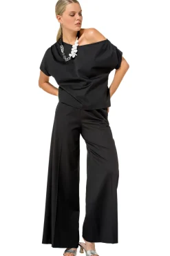 Femmes Caroline Biss Pantalon*1569-10 / Pantalon Large Confortable En Coton, Taille Normale