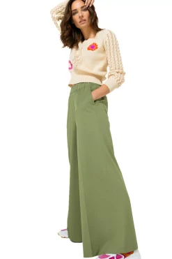 Femmes Caroline Biss Pantalon*1569-60 / Pantalon Large Confortable En Coton, Taille Normale