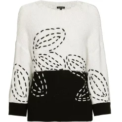 Femmes Caroline Biss Tire*1298-19 / Pull Coton Bicolore