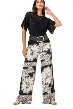 Femmes Caroline Biss Tire*1249-10 / Pull En Maille Fine Effet Fleur
