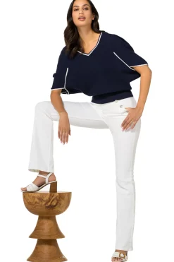 Femmes Caroline Biss Tire*1247-21 / Pull En Maille Fine Effet Manches
