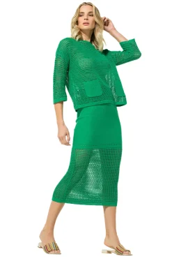 Femmes Caroline Biss Tire*3213-61 / Pull Long En Crochet Transparent