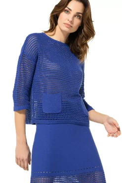 Femmes Caroline Biss Tire*3213-26 / Pull Long En Crochet Transparent