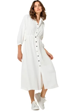 Femmes Caroline Biss Robes*1119-91 / Robe Chemise Midi Fluide