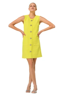 Femmes Caroline Biss Robes*1183-80 / Robe Droite En Fine Bouclette