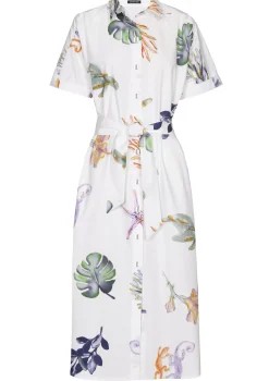 Femmes Caroline Biss Robes*3181-69 / Robe Midi Droite Confortable En Coton
