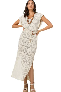 Femmes Caroline Biss Robes*1140-34 / Robe Midi Droite En Crochet