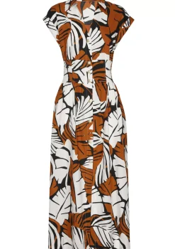 Femmes Caroline Biss Robes*1101-39 / Robe Midi En Coton