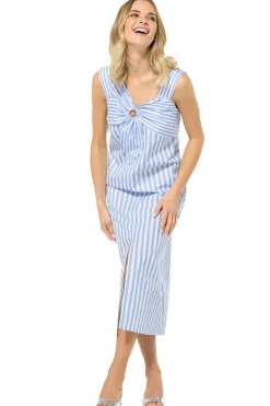 Femmes Caroline Biss Robes*3178-24 / Robe Midi Estivale En Coton