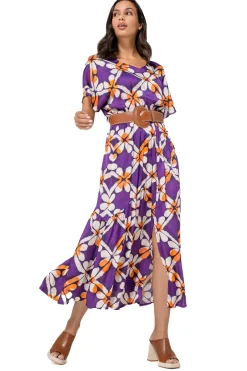 Femmes Caroline Biss Robes*1100-45 / Robe Midi Fluide