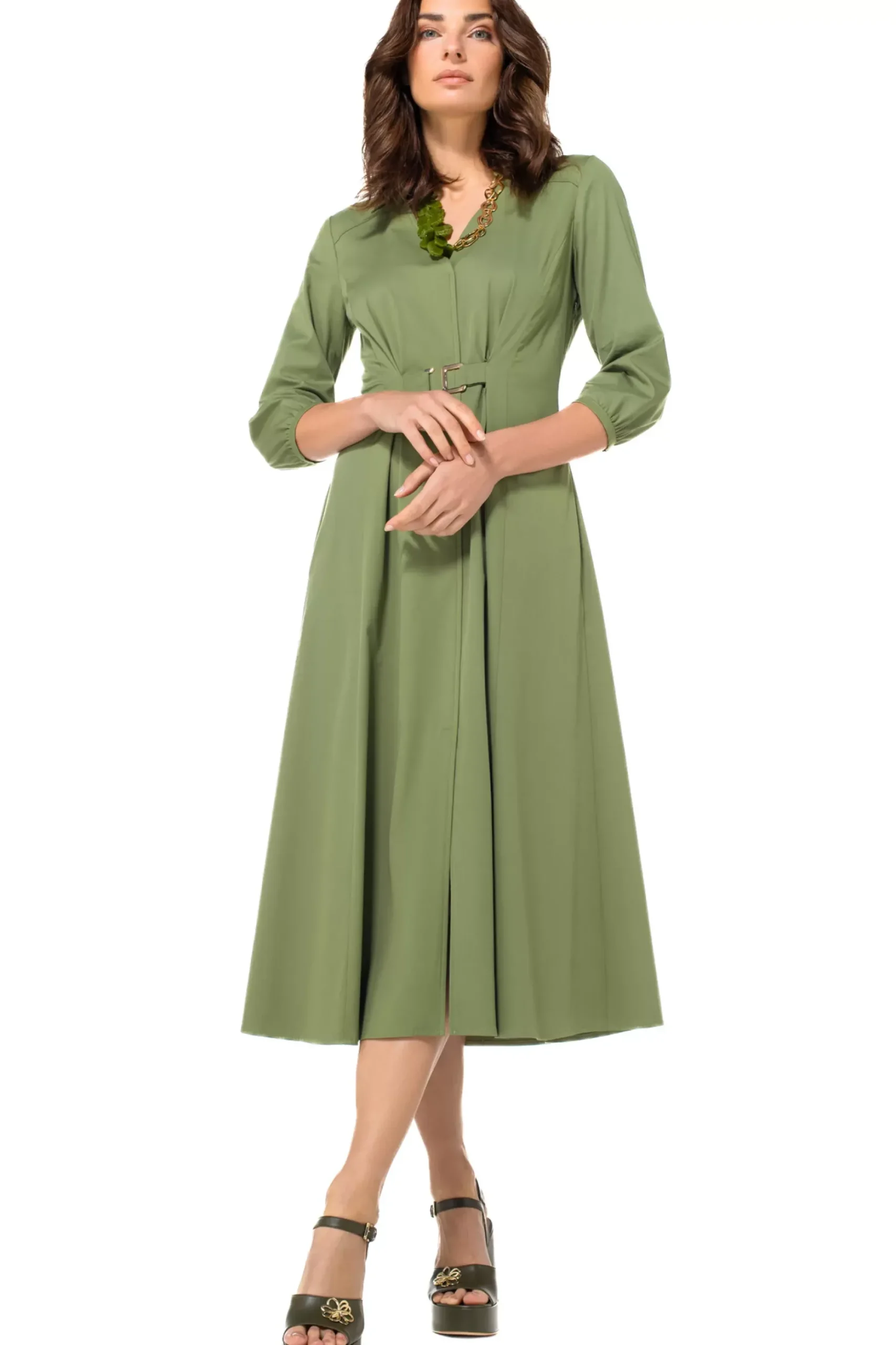 Femmes Caroline Biss Robes*1167-60 / Robe Midi Legere Avec Stretch