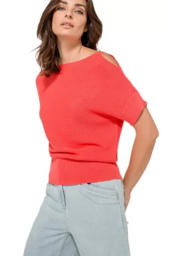 Femmes Caroline Biss Tire*1246-72 / Top En Maille Fine Effet Epaule