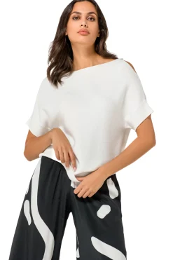 Femmes Caroline Biss Tire*1246-91 / Top En Maille Fine Effet Epaule
