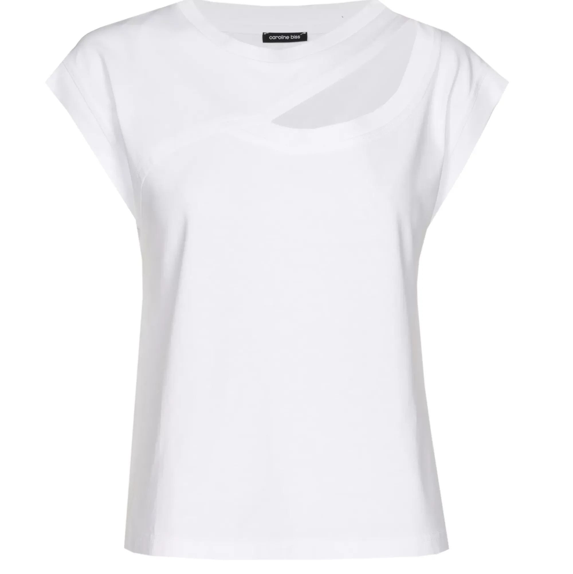 Femmes Caroline Biss Hauts*1981-90 / T-Shirt En Coton Effet Epaule
